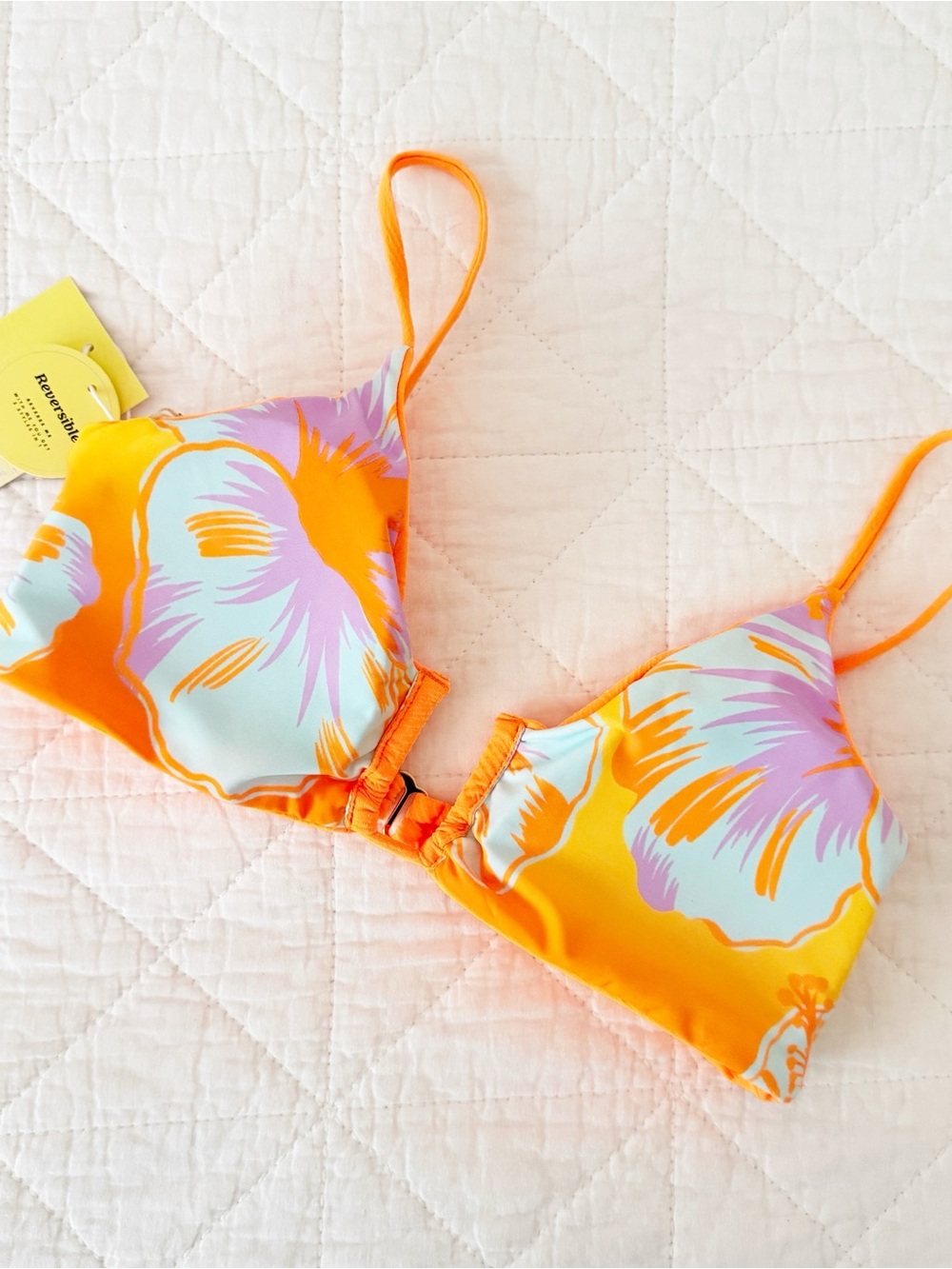 NEW Maaji Bright Orange Reversible Bikini Top Large NWT - Picture 5 of 6